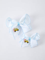 Back-to-school Truck Applique Girls Hairpin 4 Inches/6.25 inches