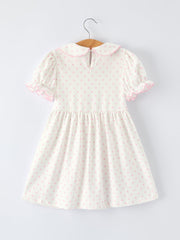 Back to School Polka Dot Girls Dress Pencil Bow Applique