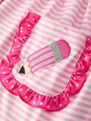 Back To School Girls' Pencil Applique Striped Set