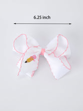 Back to School Yellow Pencil Bow Hair Clip 6.25 Inch