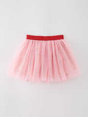 Back To School Apple Bow Girls Skirt Tulle Sequin Applique