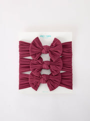 Baby Girl Bow Headband Same Color 3 Piece Set