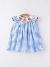 4th of july Flag Embroidery Smocking Girls Dress