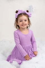 AMETHYST RIB DREAM RUFFLE DRESS