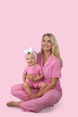 BELLA PINK RIB WOMEN'S DREAM FLARE SET