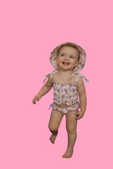 BLOSSOMIN' BUTTERFLY DREAM SMOCKED TANKINI TWO PIECE SWIM SUIT