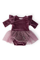 Amethyst Velvet Tutu Bodysuit