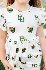 Baylor White Bear Flutter Twirl Dress
