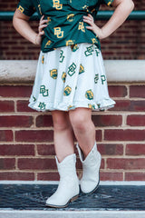 Baylor White Bear Ruffle Twirl Skort