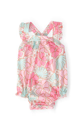 Beach Daze Ruffle Cross Back Romper