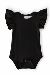 Black S/S Flutter Bodysuit