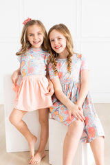 Blue Retro Unicorns S/S Ruffle Tee