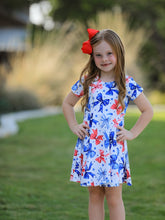 4th Of July Bow Star Girls Dress