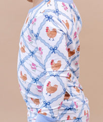Bamboo Two Piece Set | Chickens & Flowers
