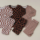 Bamboo Two Piece Set | Chocolate Checkered