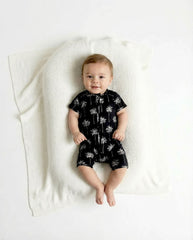 Bamboo Shorty Romper | Palm Style Black