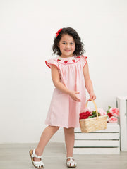 Baby Girls Strawberry Embroidered Plaid Smocked Dress