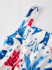 4th of july Bow Print Jumpsuit
