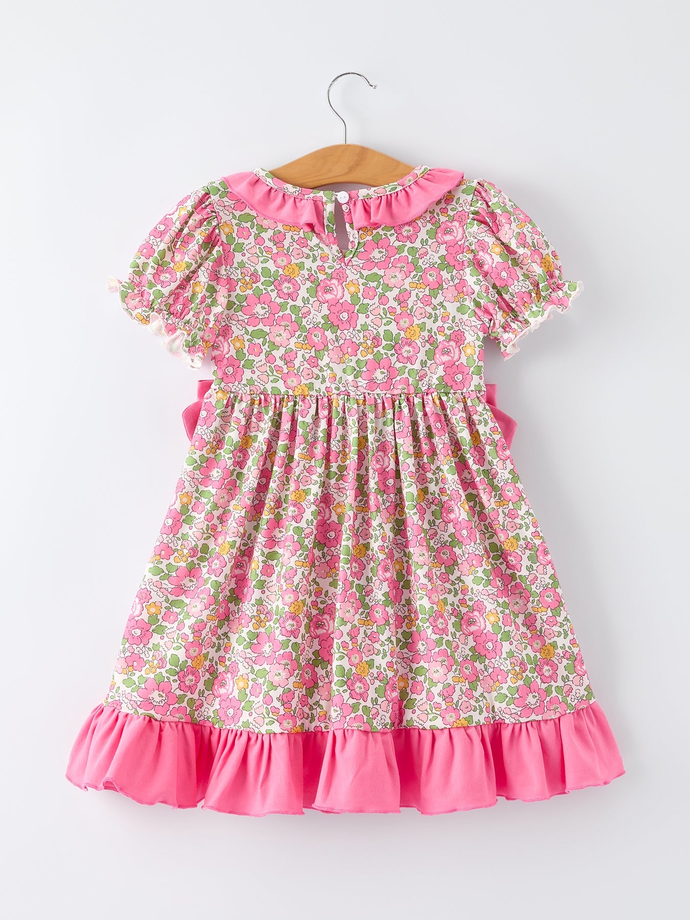 "DADDY'S GIRL" Bow Embroidered Ruffle Collar Girl Dress