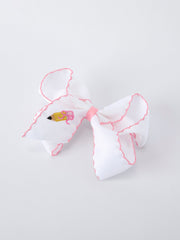Back to School Yellow Pencil Bow Hair Clip 6.25 Inch