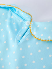 Back to School Polka Dot Girls Dress Pencil Bow Applique