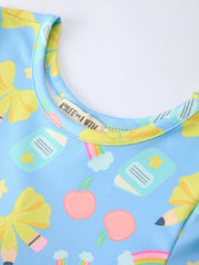 Back to School Rainbow Bow Girls Dress