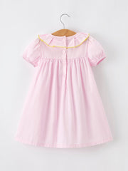 Back to School Pink Pencil Applique Ruffle Collar Girls Dress