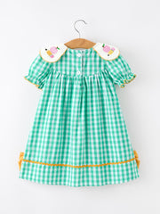 Back to School Apple Pencil Applique Girls Dress Petals Collar