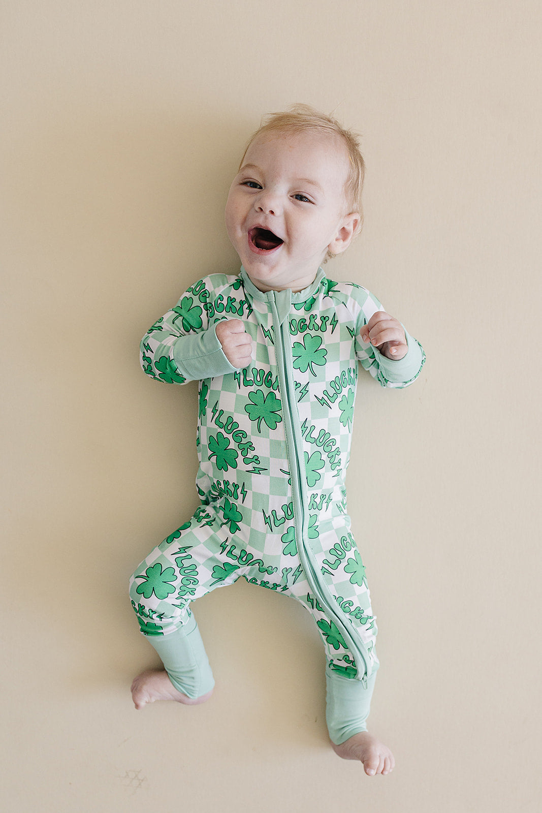 Bamboo Zip Romper | Lucky Shamrock