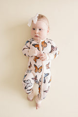 Bamboo Zip Romper | Butterflies