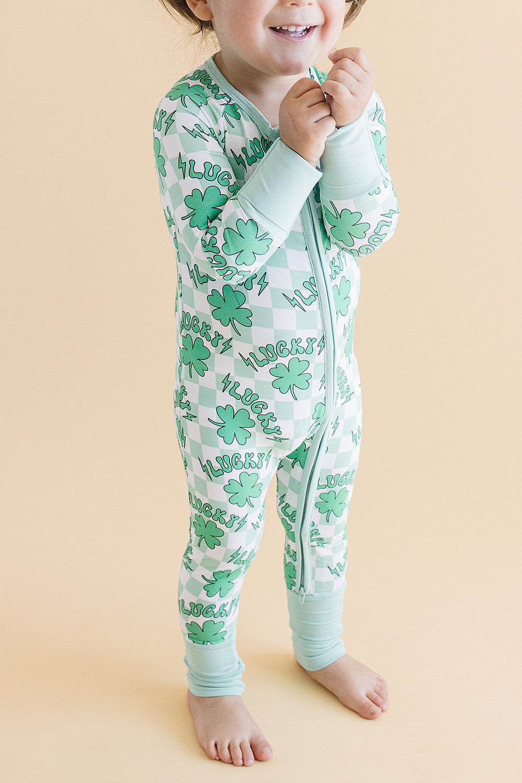 Bamboo Zip Romper | Lucky Shamrock