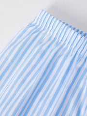 "I ❤ MOMMY" Embroidery Smocking Baby Boys Striped Shorts Set