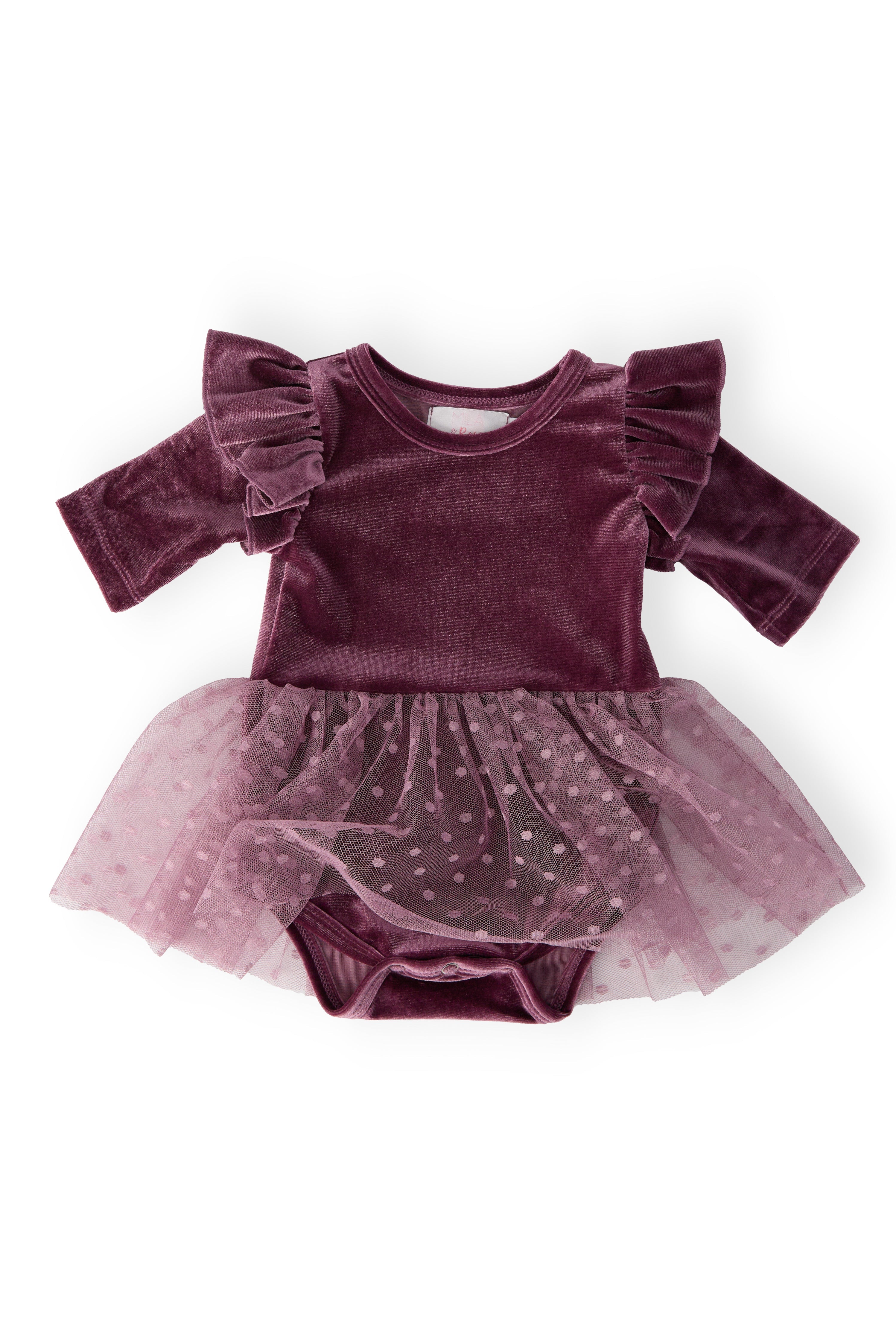 Amethyst Velvet Tutu Bodysuit