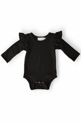 Black L/S Flutter Bodysuit