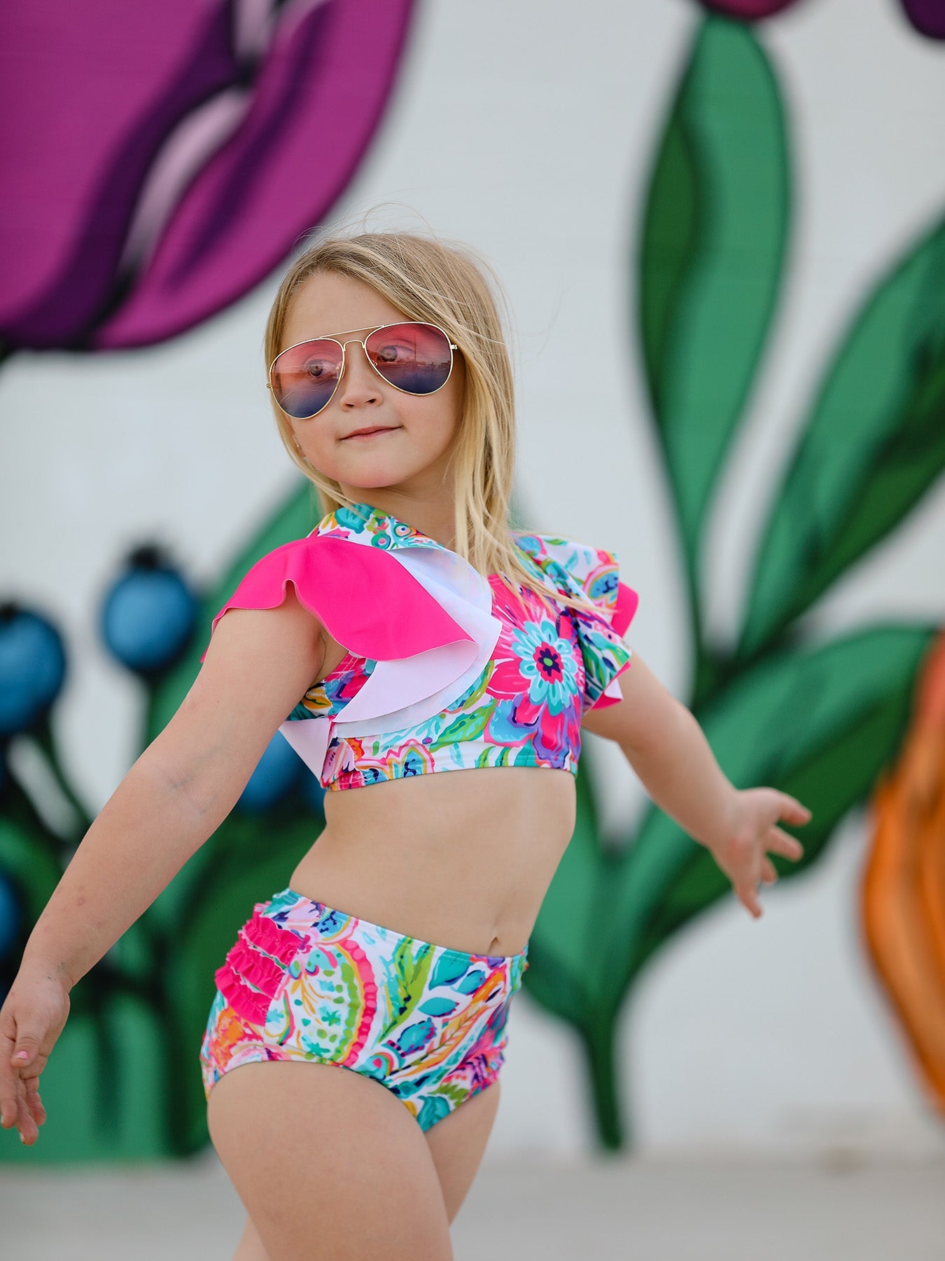"Colorful Pattern" Girls' Boutique Swimsuit