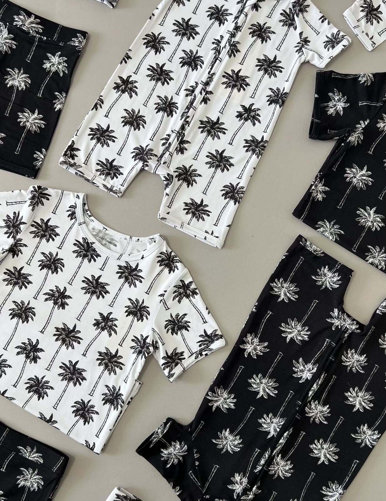 Bamboo Shorty Romper  | Palm Style White