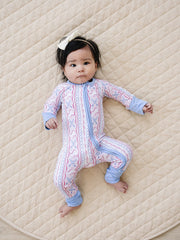 Bamboo Zip Romper | Baseball Girl