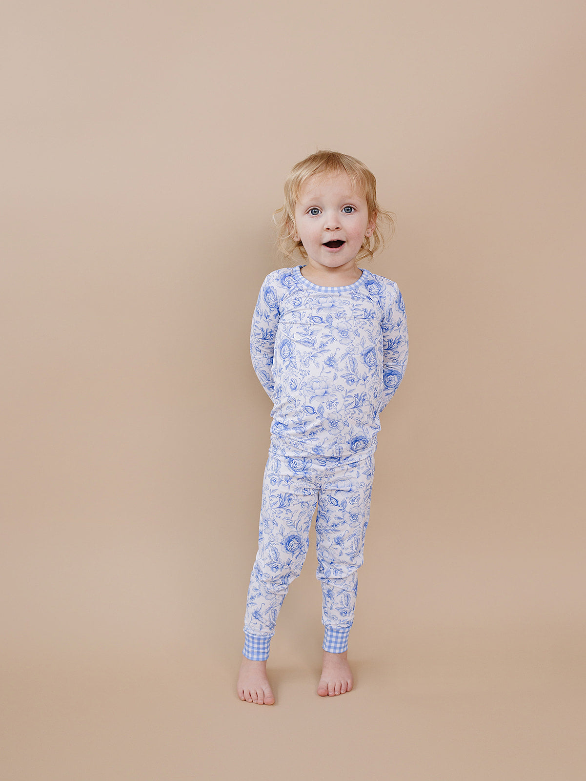 Bamboo Two Piece Set | Blue Flowers