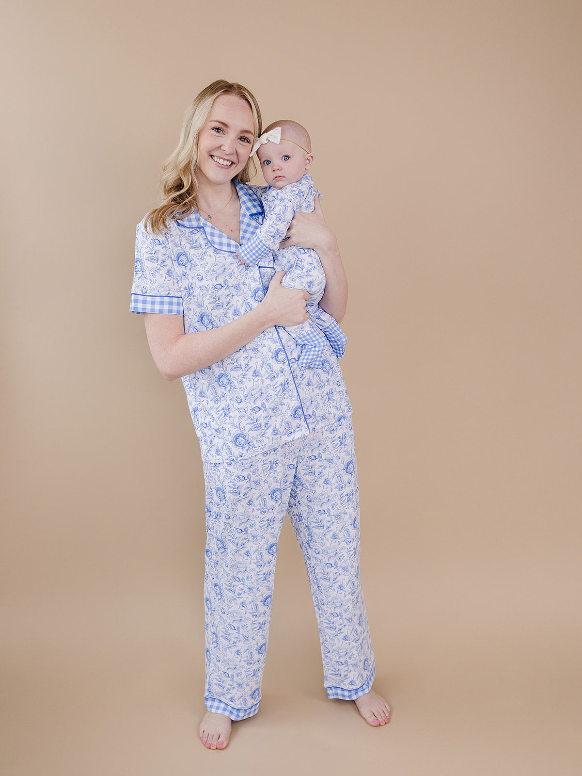 Bamboo Zip Romper | Blue Flowers
