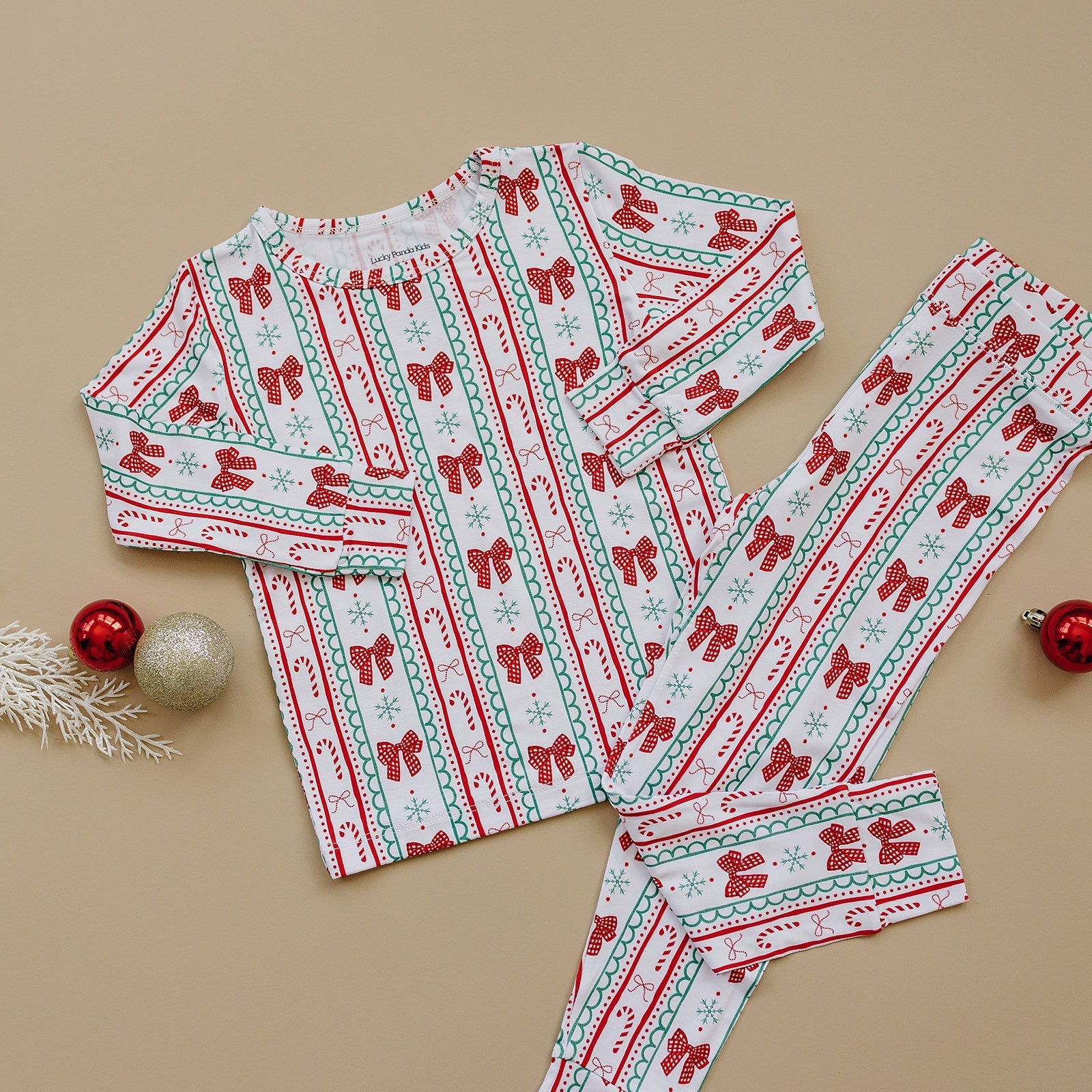 Bamboo Two Piece Set | Retro Candy Cane