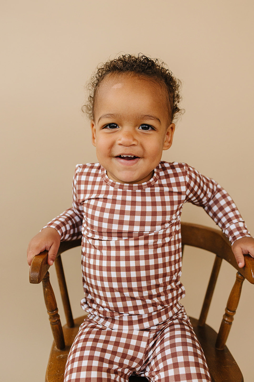 Bamboo Two Piece Set | Chocolate Gingham