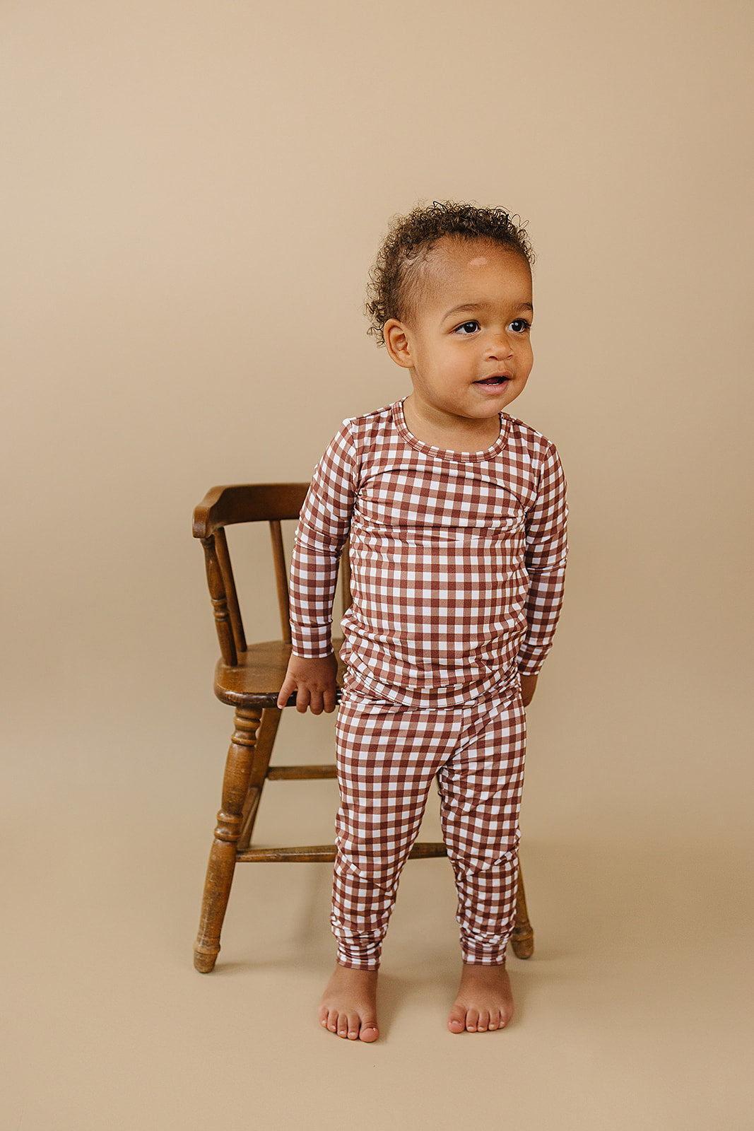 Bamboo Two Piece Set | Chocolate Gingham